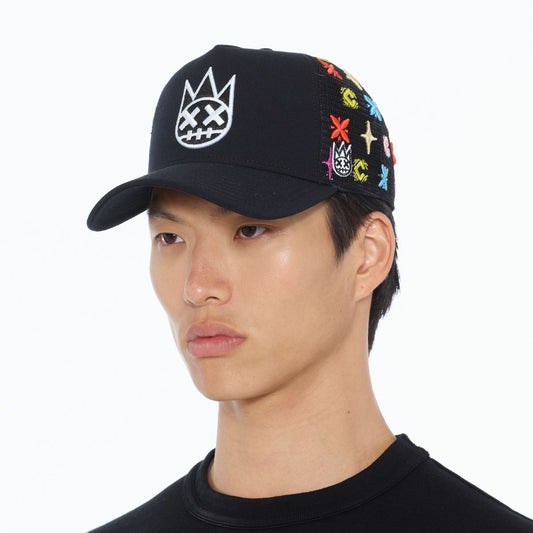 CULT CULT LOGO PATTERN HAT (625AC-CH69A) BLACK