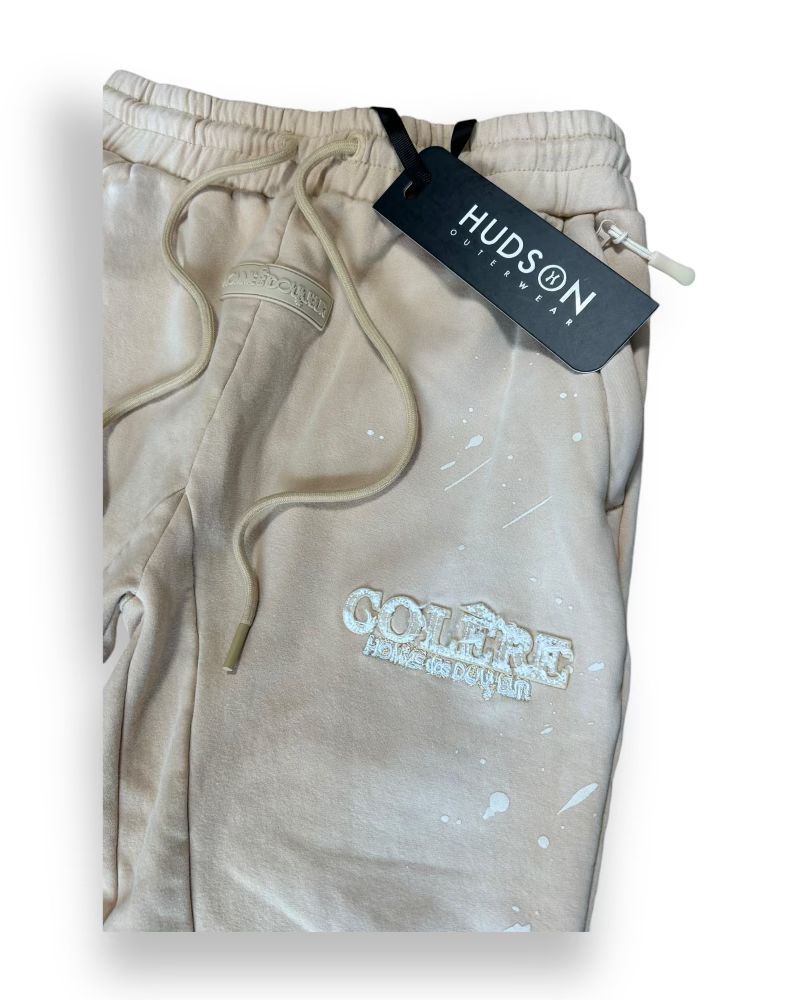 HUDSON COLERE 385GSM FLARE JOGGER (530) CREAM SUNFADE