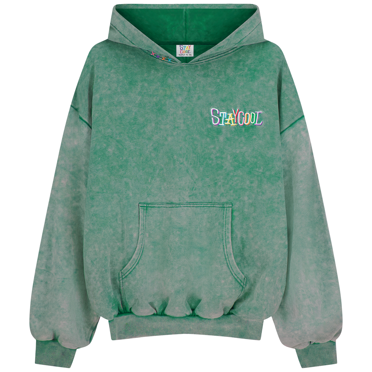 STAY COOL WS Tribal Acid Wash Hoodie (Kelly)