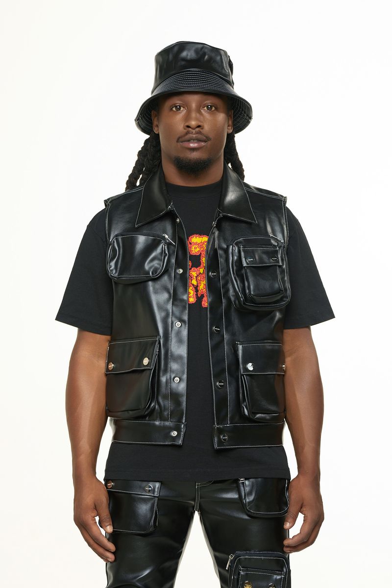 PHEELING "FLOAT ON" CARGO LEATHER VEST (PH-SS24-99)