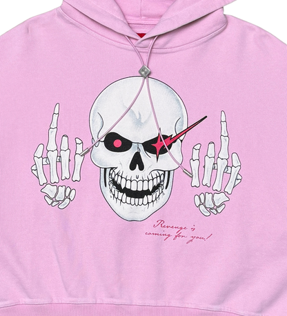 WRATHBOY CROP SKULLS HARD TO KILL WB05-067 PINK