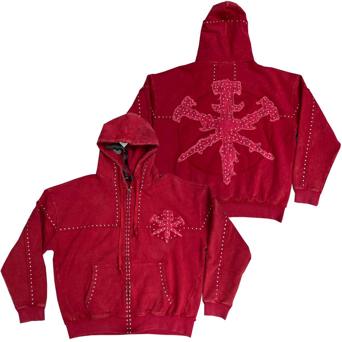 HUDSON METAL FLEECE OVERSIZED HOODY (538)-RED