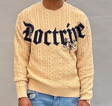 DOCTRINE SIGNATURE LOGO PULLOVER SWEATER (DB224) TAN