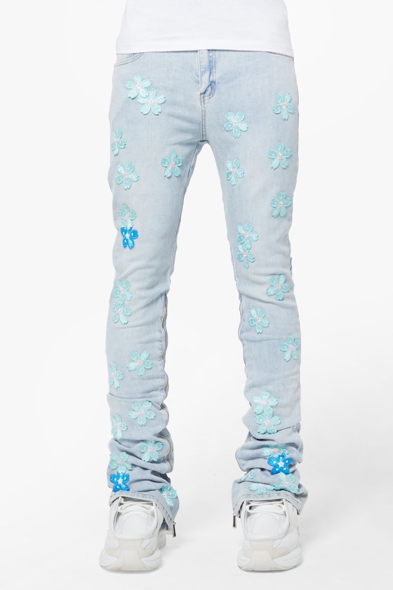 GUAPI Aqua Blue Blossom Denim