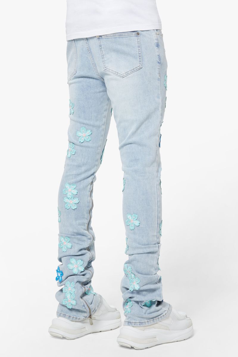 GUAPI Aqua Blue Blossom Denim