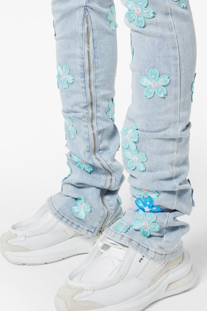 GUAPI Aqua Blue Blossom Denim