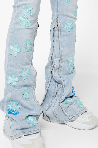 GUAPI Aqua Blue Blossom Denim