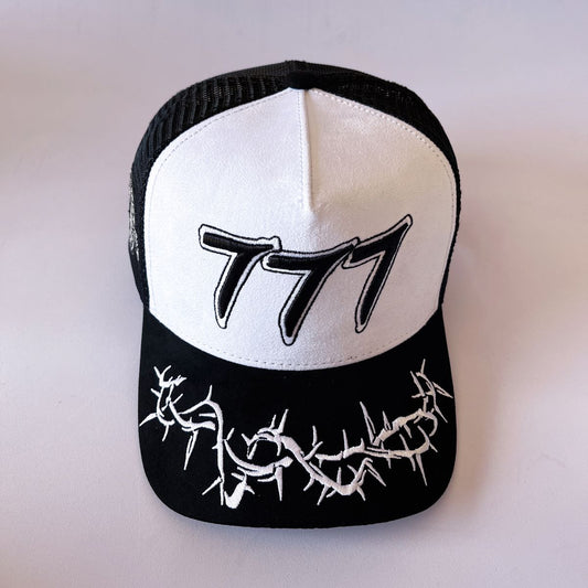 HUDSON 777 SUEDE TRUCKER HAT (CD0283)-BLACK WHITE