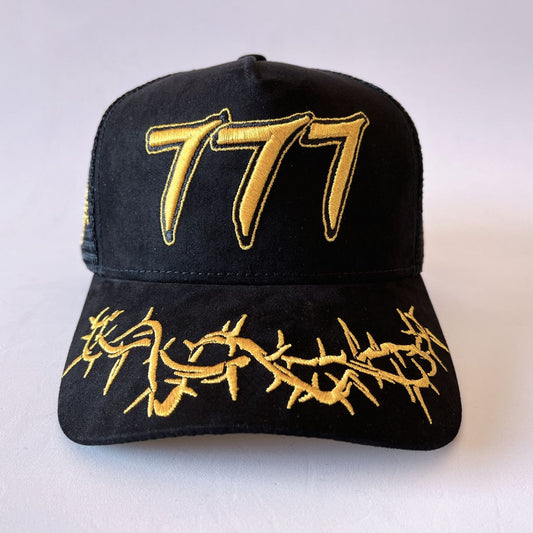 HUDSON 777 SUEDE TRUCKER HAT (CD0285)-BLKGLD