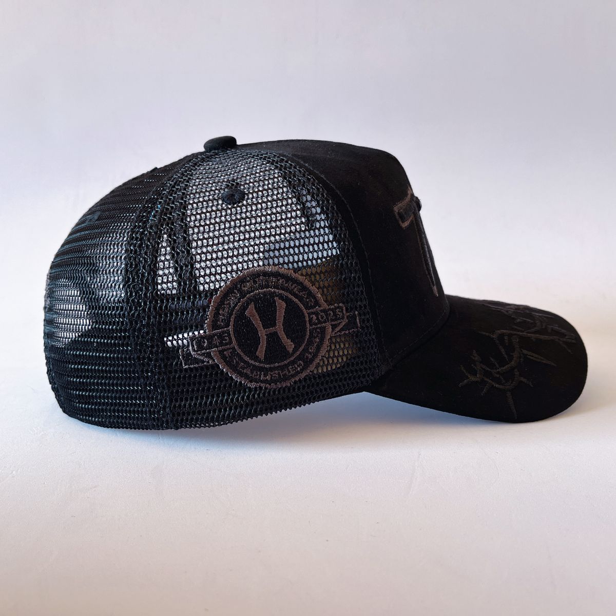 HUDSON 777 SUEDE TRUCKER HAT (CD0286)-BLACK BLACK