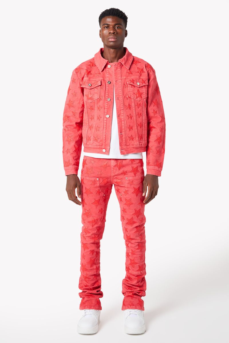 GUAPI Raspberry Red Stars Denim