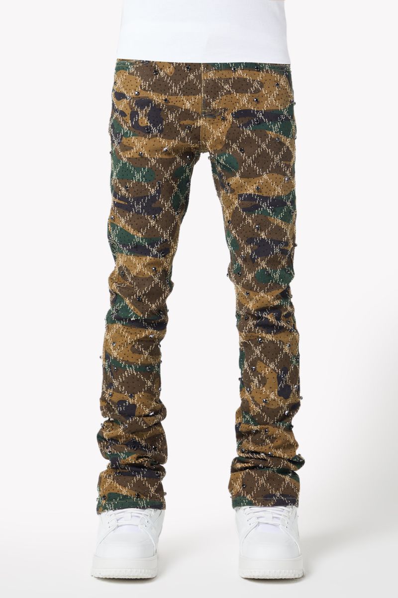 GUAPI Camo Embellished Denim Pant