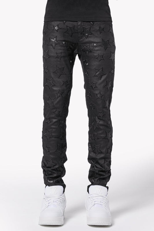 GUAPI All Black Waxed Stars Denim