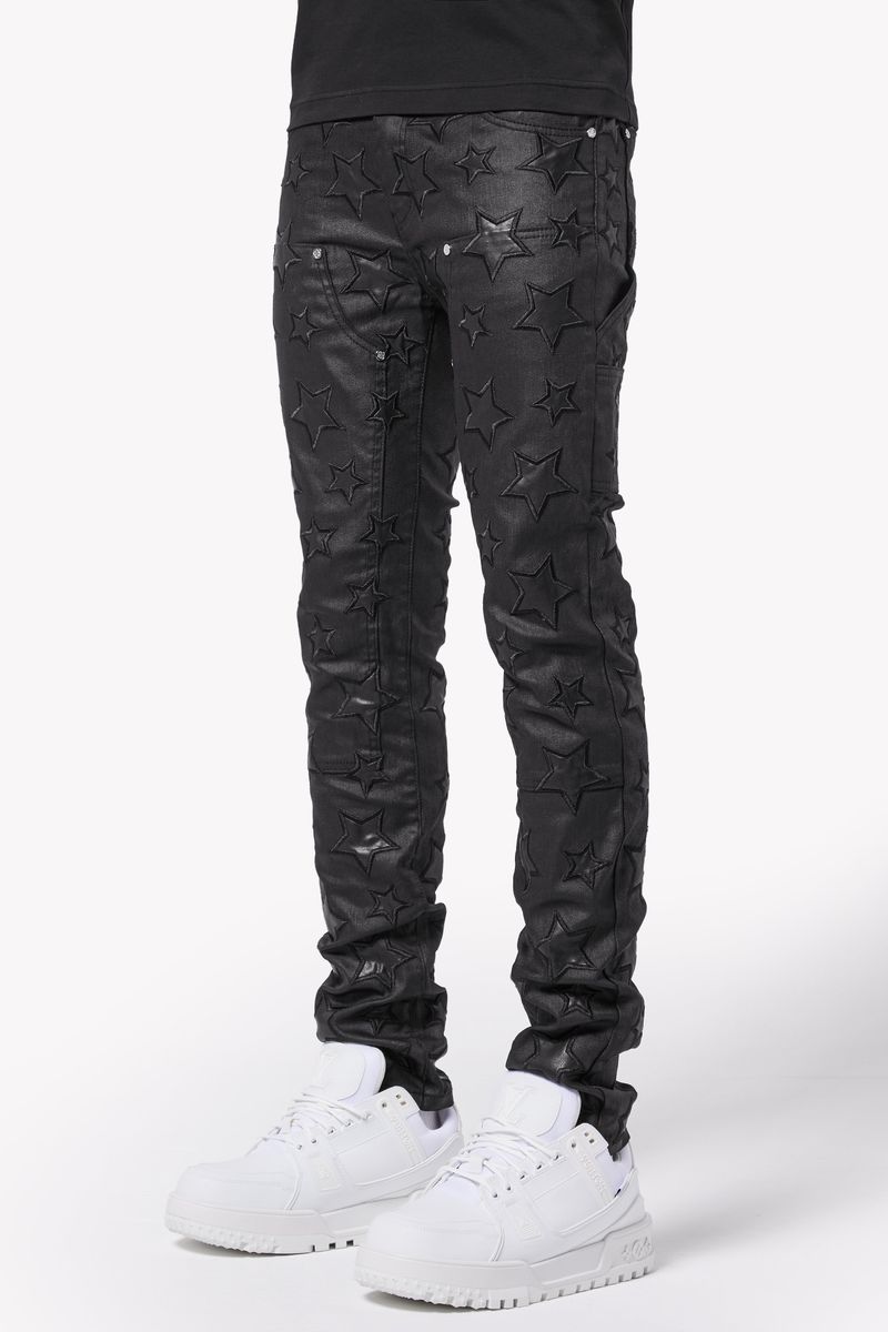 GUAPI All Black Waxed Stars Denim