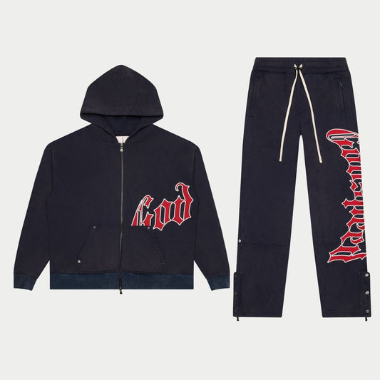 GOD SPEED 'OG Logo Sweatsuit' (Navy/Red)