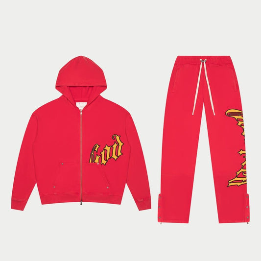 GOD SPEED 'OG Logo Sweatsuit' (Red/Yellow)