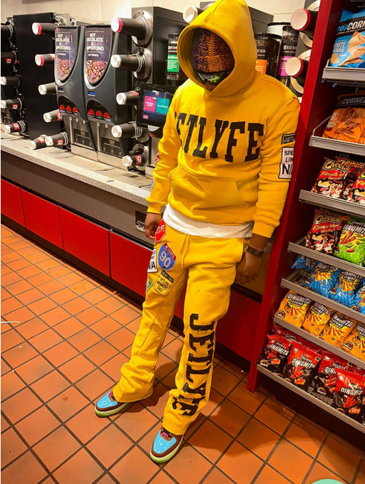 JETLYFE Multi Logo Patch Hoodie-YELLOW