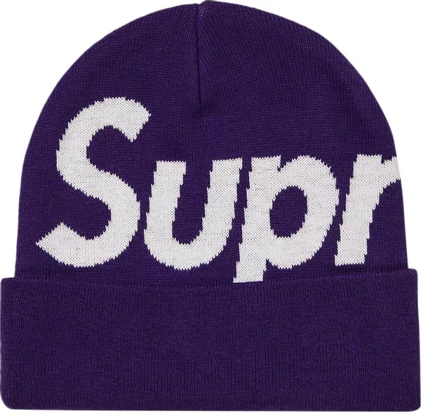 Supreme Big Logo Beanie 'Dark Purple'