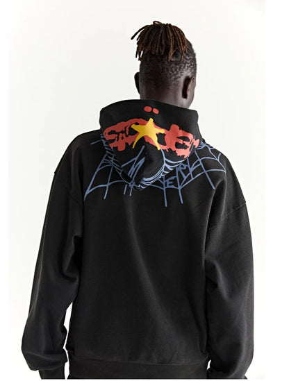 SP5DER HEAVY WEB HOODIE - BLACK