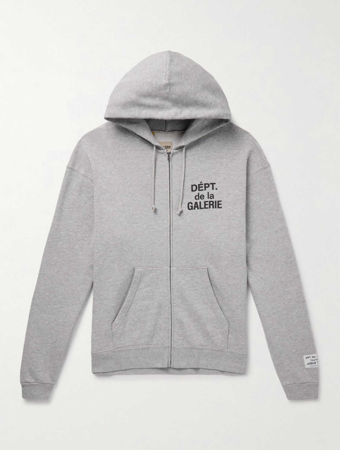 GALLERY DEPT. Logo-Print Cotton-Blend Jersey Zip-Up Hoodie- GRAY