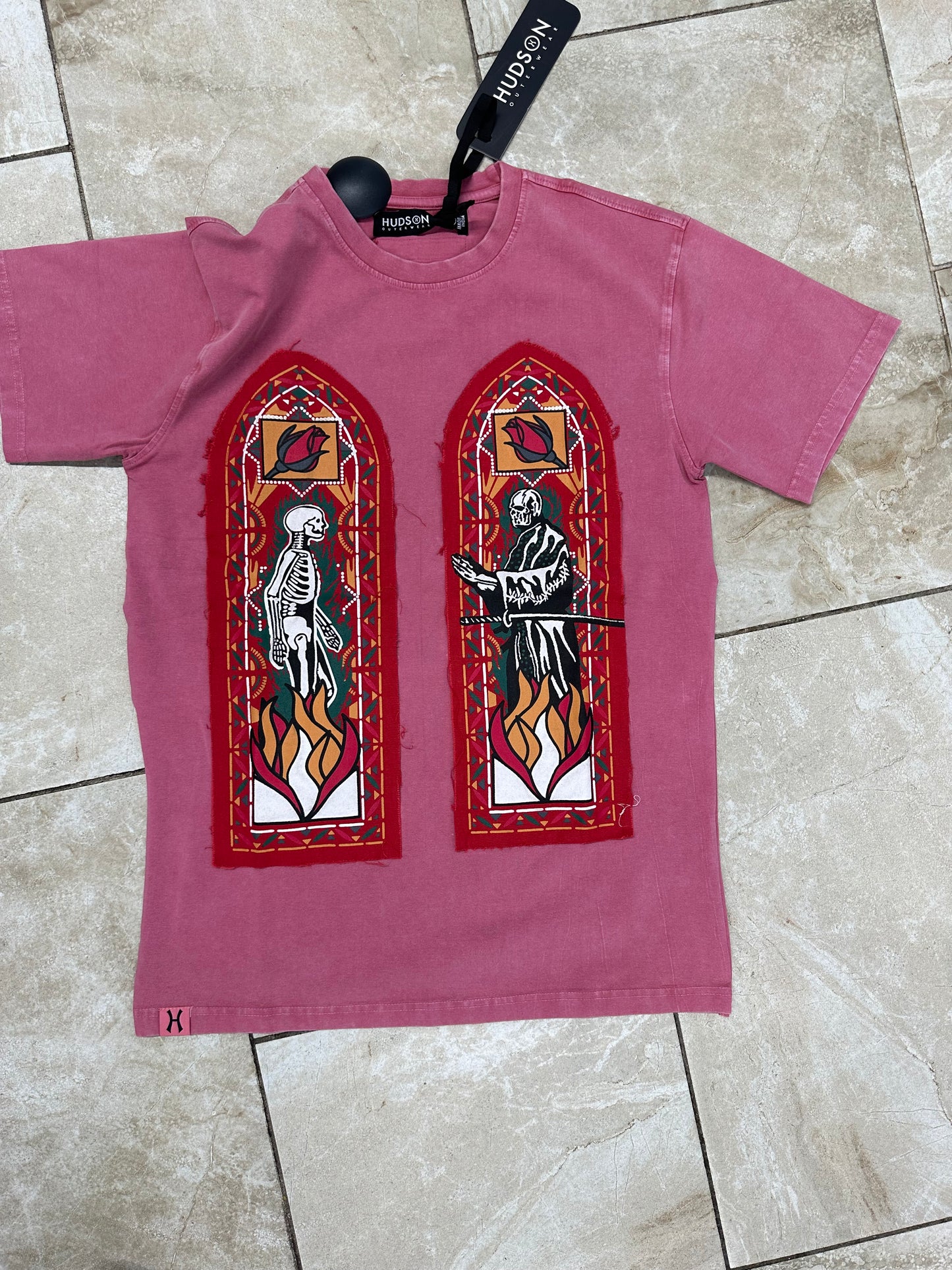 HUDSON BONES STAINED GLASS TEE-MAROON