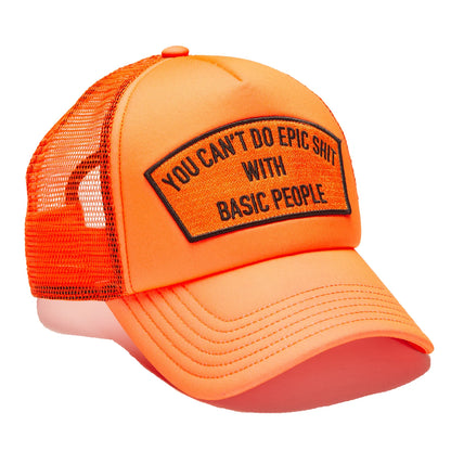 CULT "CAN'T DO EPIC SHIT" MESH BACK TRUCKER CURVED VISOR (624BC-CH52A) CORAL