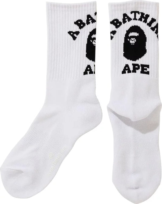 BAPE 'College Socks' Men's White