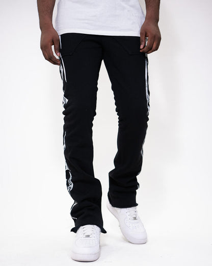 GOLDEN DENIM THE LOUNGE STACKED -KURSI (BLACK SWEAT STACK) GDSPQS124-07