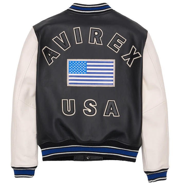 AVIREX AMERICAN VARSITY JACKET AVF231O05-001 BLACK