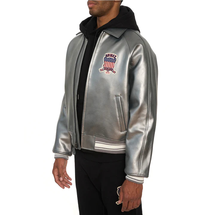 AVIREX  L.E. SILVER METALLIC ICON JACKET