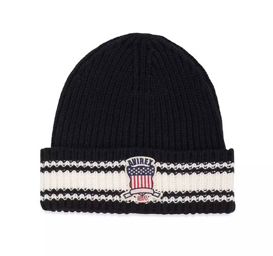 ICON STRIPED BEANIE 'BLACK'