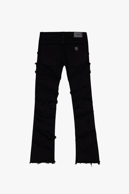 “EEYORE” FLARED STACK DENIM - BLACK (VLBS6602)