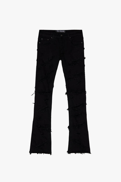 “EEYORE” FLARED STACK DENIM - BLACK (VLBS6602)