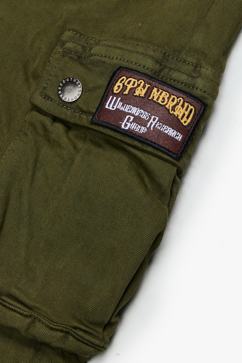 6TH NBRHB "INDIANA" CARGO DENIM  STACKED (6TH-D2402)-OLIVE