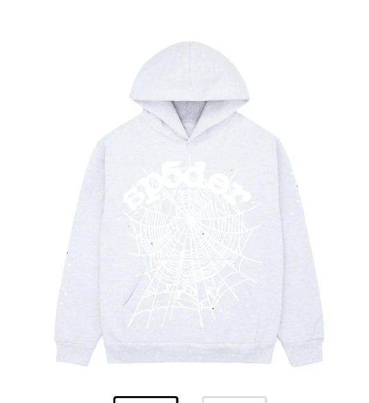 SP5DER HEATHER GREY OG WEB HOODIE