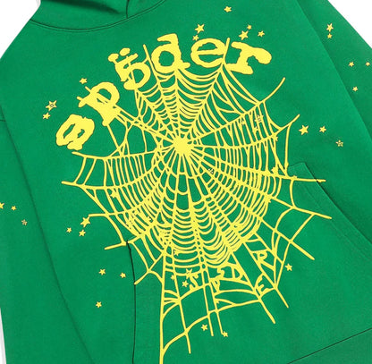 SP5DER STAR OG WEB V2 HOODIE SLIME GREEN