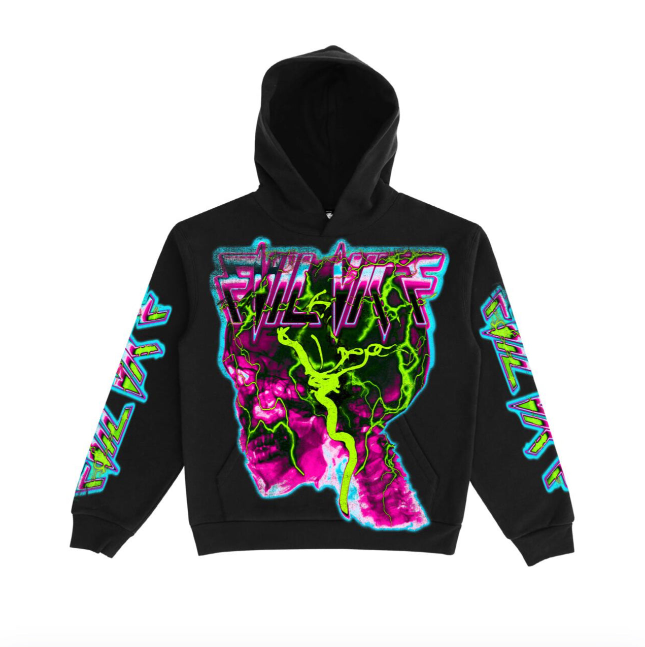 EVIL VICE  MENTAL LEAK GLOW IN THE DARK HOODIE ' VICE28-BLACK