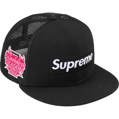 SUPREME BOX LOGO MESH BACK NEW ERA HAT BLACK