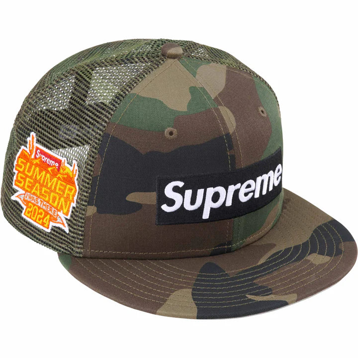 SUPREME BOX LOGO MESH BACK NEW ERA HAT CAMO