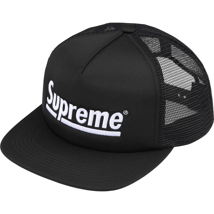 SUPREME UNDERLINE MESH BACK 5-PANEL SNAPBACK- BLACK