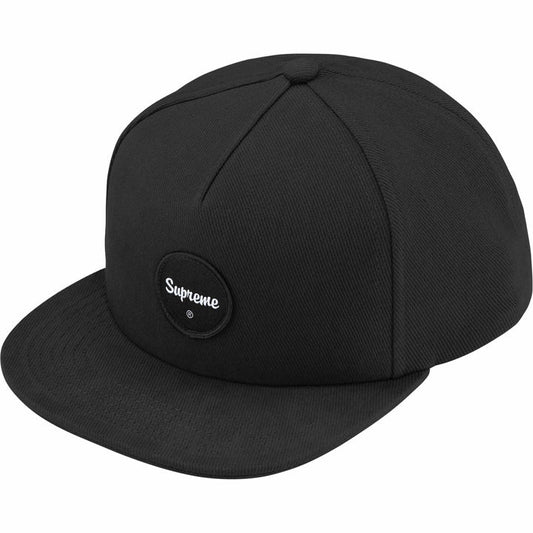 SUPREME TWILL PATCH 5-PANEL SNAP BACK HAT BLACK