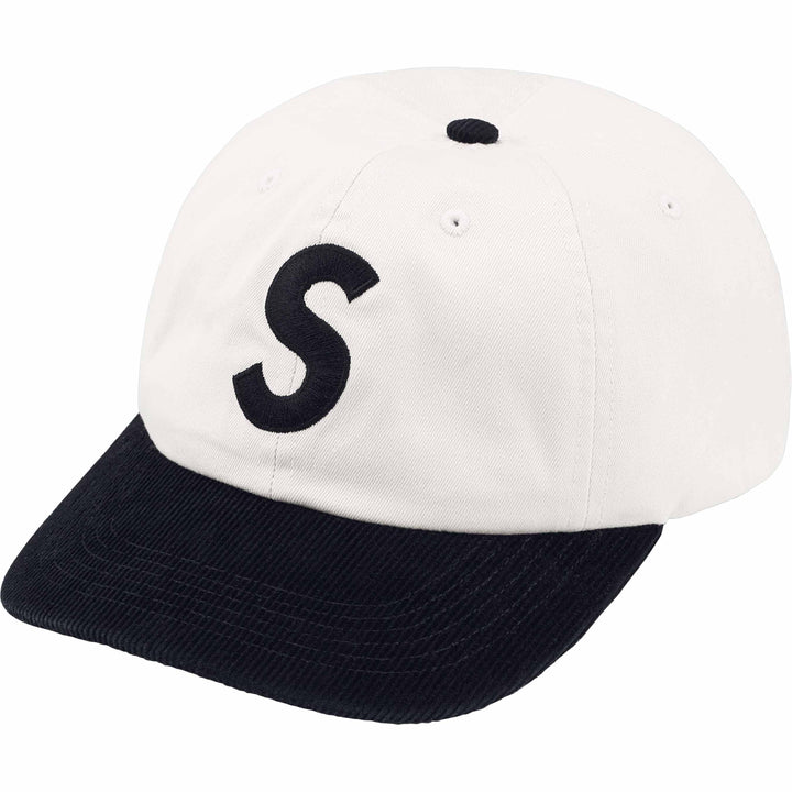 SUPREME 2-TONE S LOGO 6-PANEL HAT BLK/WHT