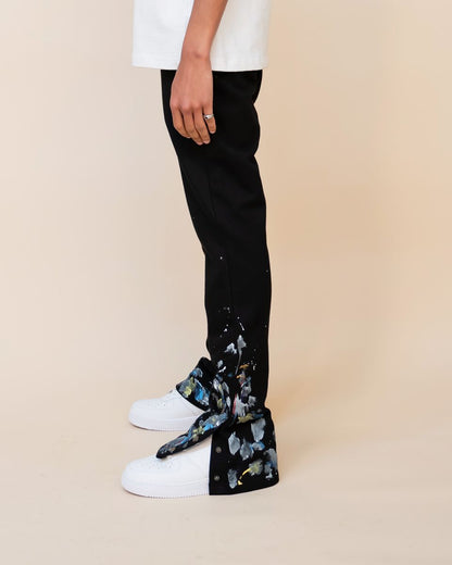 EPTM PAINT SNAP FLARED PANTS EP11521-BLACK