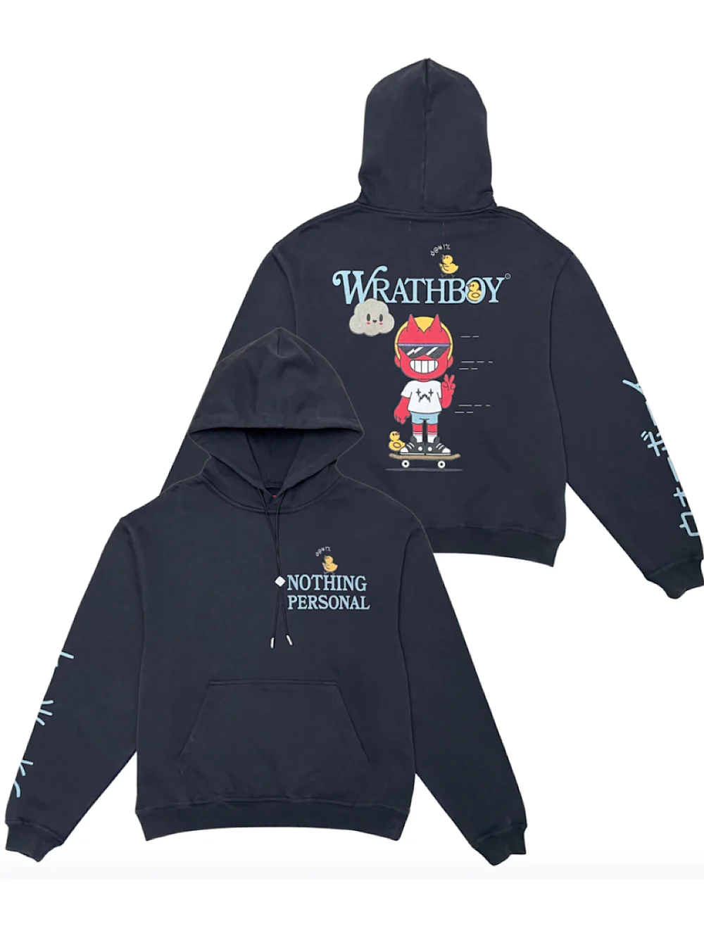 Wrathboy HOODIE NOTHING PERSONAL WB031040-Black