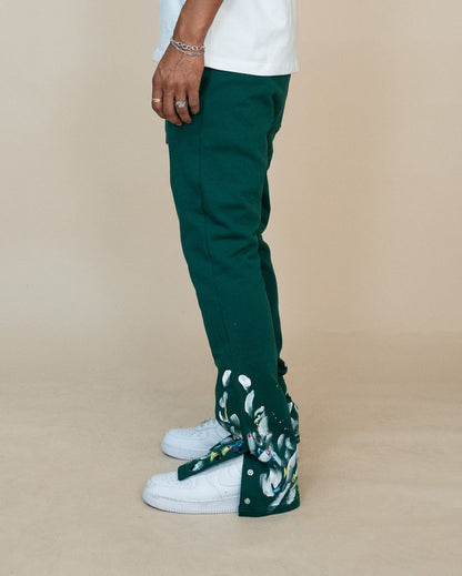 EPTM PAINT SNAP FLARED PANTS EP11711-GREEN