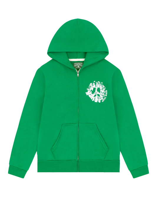 DENIM TEARS Denim University Zip Hoodie GREEN