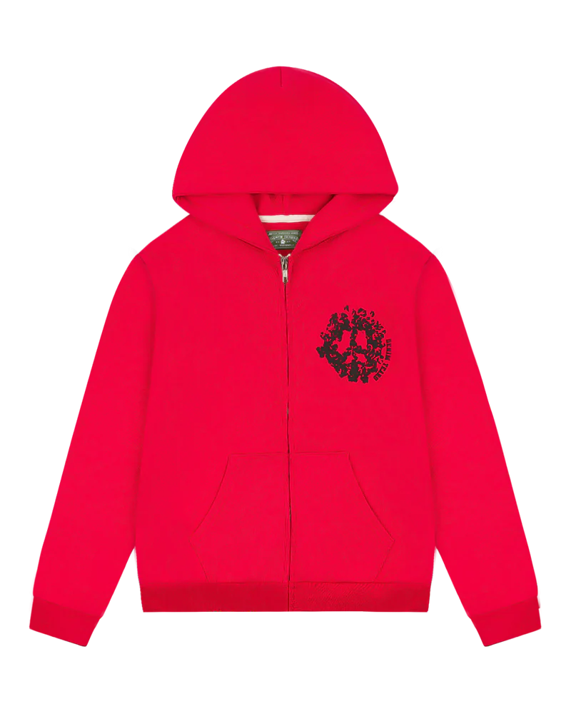 DENIM TEARS Denim University Zip Hoodie RED