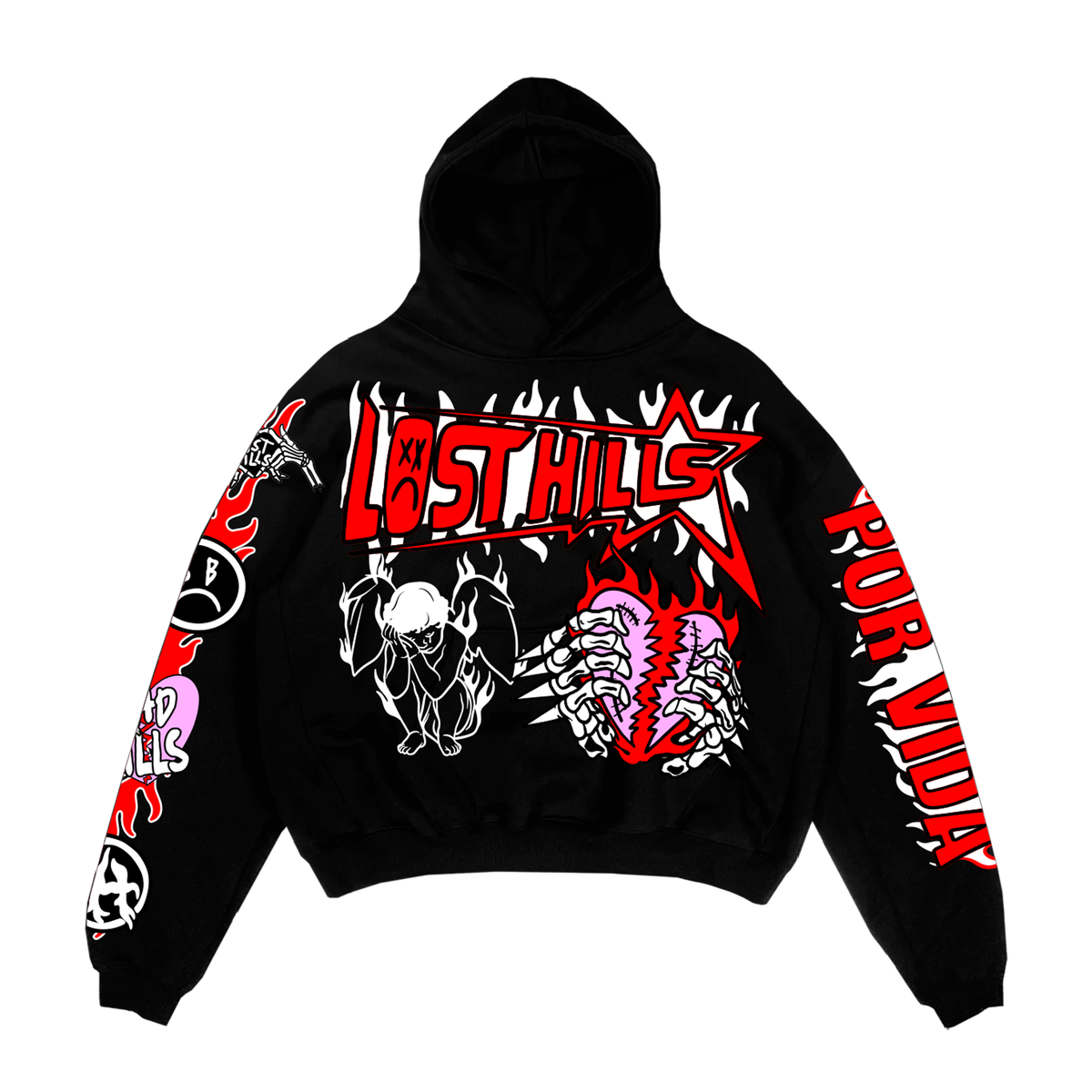 LOST HILLS  LHSBHOODY005-BLACK