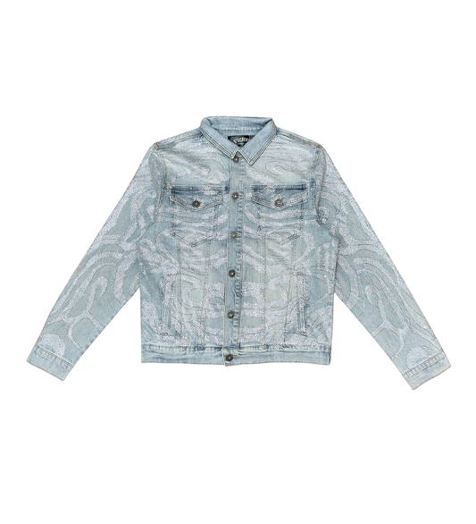 VICIOUS INDIGO BLUE EMBELLISHED JACKET (VC804)