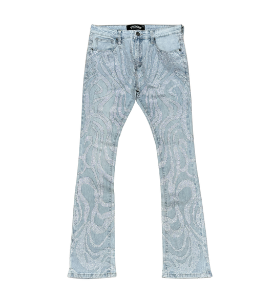 VICIOUS INDIGO BLUE EMBELLISHED DENIM (VC805)